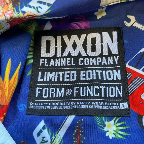Men's Dixxon Snap-On Tools Hawaiian Shirt L Tropical Limited Edition Beach EUC - Picture 7 of 11
